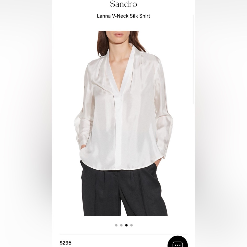 Sandro silk shirt with v-neck